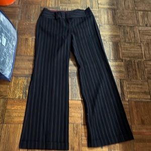 NANETTE LAPORE WIDE LEG PANT CUFFS, BLACK /PIN STRIPE size 5, satin lining